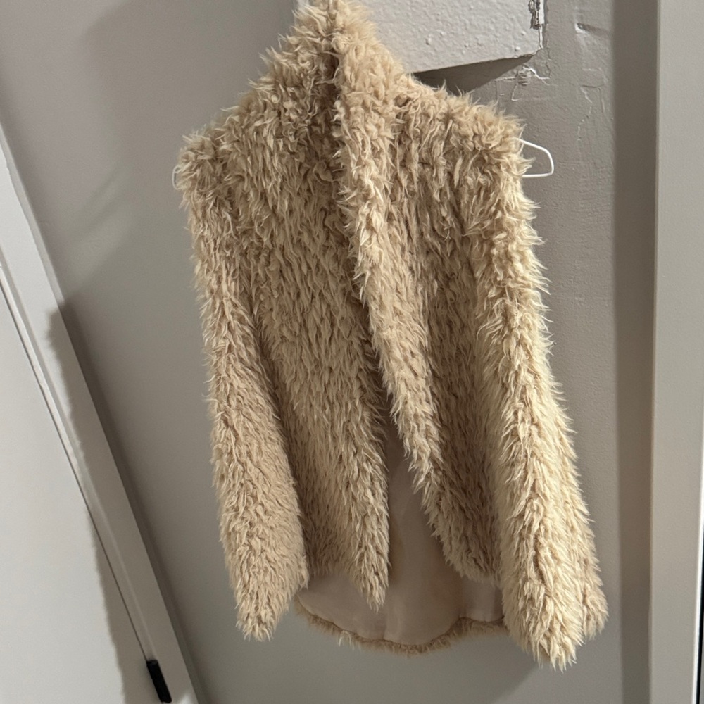PPLA Cream Faux Fur Jacket